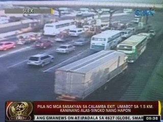 24 Oras: Pila ng mga sasakyan sa Calamba exit, umabot sa 1.5 km.