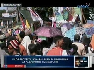 Saksi: Kilos-protesta laban sa pagmimina at pagpuputol sa mga puno, ikinasa sa Surigao City