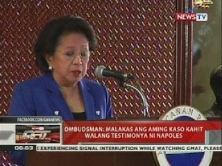 QRT: Ombudsman: Malakas ang aming kaso kahit walang testimonya ni Napoles