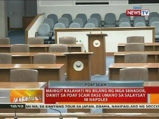 Mahigit kalahati ng bilang ng mga senador dawit sa PDAF scam base umano sa salaysay ni Napoles