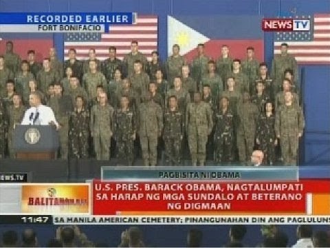 U.S. Pres. Barack Obama, nagtalumpati sa harap ng mga sundalo at beterano ng digmaan