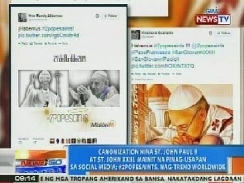 NTG: Canonization nina St. John Paul II at John XXIII, mainit na pinag-usapan sa social media