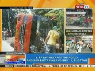 NTG: 6, patay matapos tumagilid ang sinasakyan nilang bus sa Zamboanga del Sur