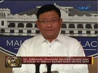 Sec. Almendras, itinangging nag-sorry, kaugnay sa bus hostage crisis