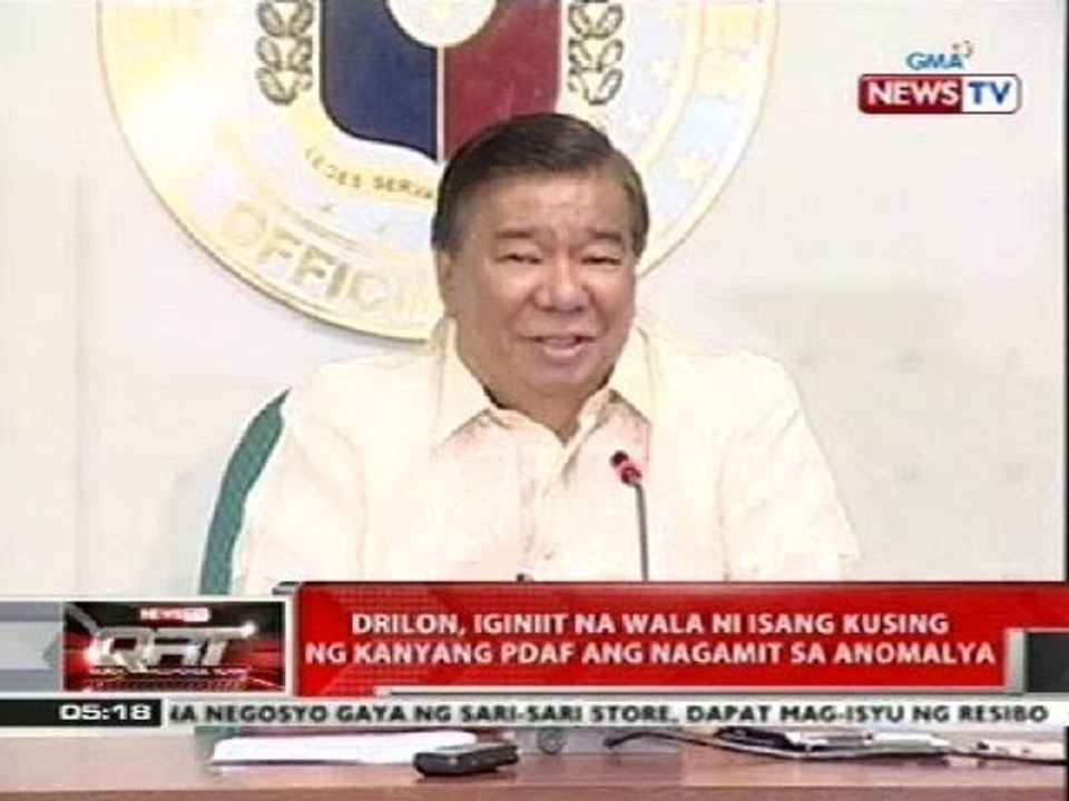 QRT: Drilon, iginiit na wala ni isang kusing ng kanyang PDAF ang nagamit sa anomalya