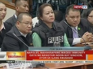 Napoles, mahihirapang magka-immunity gaya ng nangyari noon kay Singson, ayon sa ilang abugado