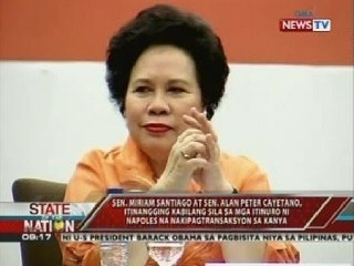 Sen. Santiago, at Sen. Cayetano, itinangging kabilang sila sa mga nakipagtransakyon kay Napoles