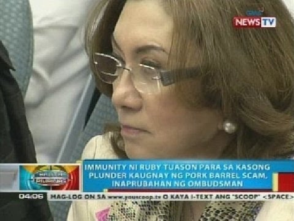 Immunity ni Ruby Tuason para sa kasong kaugnay ng pork barrel scam, inaprubahan ng Ombudsman