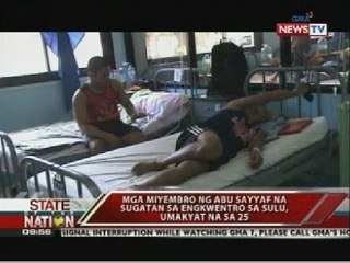 Mga miyembro ng Abu Sayyaf na sugatan sa engkwentro sa sulu, umakyat na sa 25