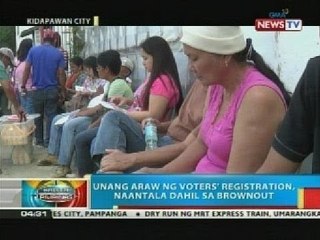BT: Unang araw ng voters' registration sa Kidapawan City, naantala dahil sa brownout
