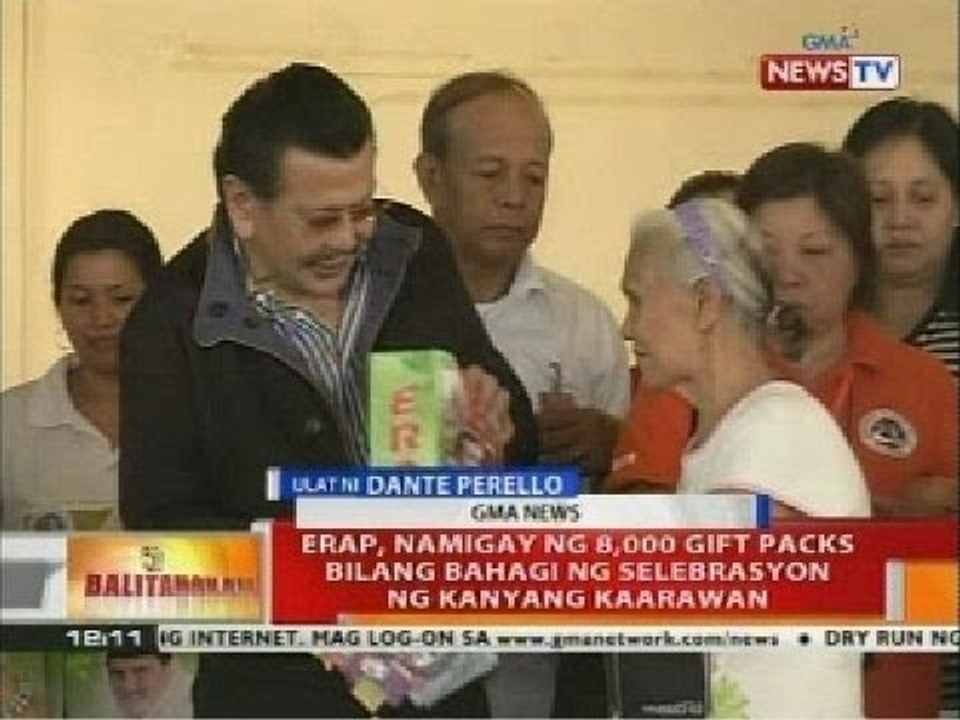 BT: Erap, namigay ng 8,000 gift packs bilang bahagi ng selebrasyon ng kanyang kaarawan