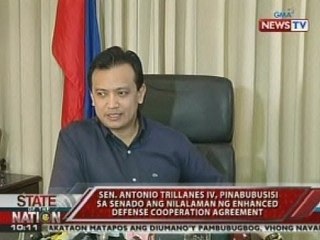 SONA: Sen. Trillanes IV, pinabubusisi sa senado ang nilalaman ng EDCA