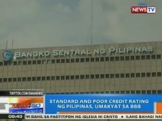 NTG: Standard and Poor Credit rating ng Pilipinas, umakyat sa BBB