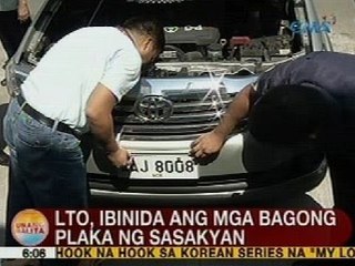 UB: LTO, ibinida ang mga bagong plaka ng sasakyan