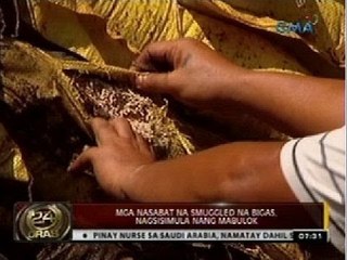 Mga nasabat na smuggled na bigas, nagsisimula nang mabulok