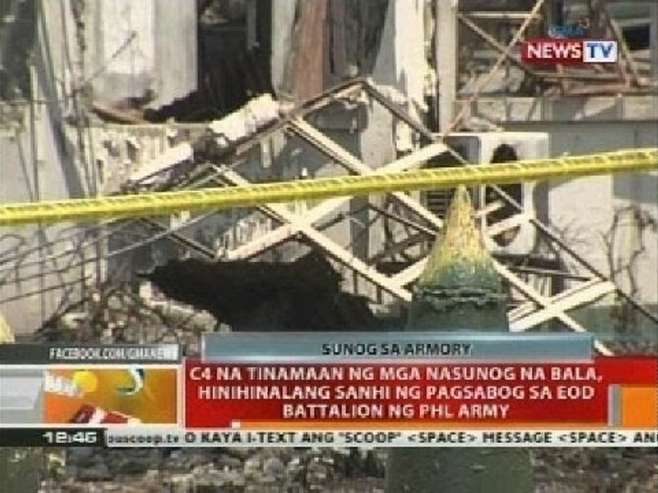 C4 na tinamaan ng mga nasunog na bala, hinihinalang sanhi ng pagsabog sa EOD Battalion ng Phl Army