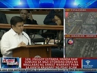 Flash Report: Jinggoy, handa raw sumuko oras na maglabas ng arrest warrant para sa kanya