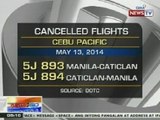 NTG: Ilang flights ng Cebu Pacific, kanselado ngayong Martes