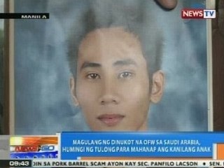 NTG: Magulang ng dinukot na OFW sa Saudi, humingi ng tulong para mahanap ang kanilang anak