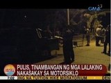 Pulis, tinambangan ng mga lalaking nakasakay sa motorsiklo