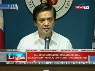 Press conference ng DFA kaugnay ng isinasagawang reclamation ng China sa Mabini Reef