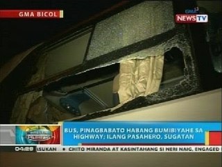 Bus, pinagbabato habang bumibiyahe sa highway sa Camarines Sur; ilang pasahero, sugatan