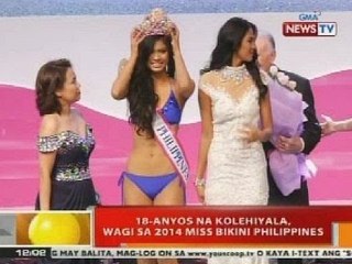 BT: 18-anyos na kolehiyala, wagi sa 2014 Miss Bikini Philippines