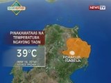 NTG: Pinakamataas na temperatura ngayong taon, naitala noong Miyerkules sa Isabela