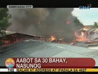 UB: Aabot sa 30 bahay, nasunog sa Zamboanga City