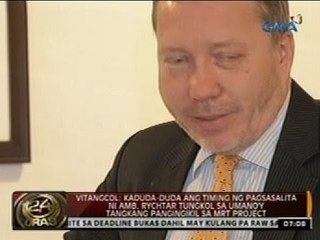Kaduda-duda ang timing ng pagsasalita ni Amb. Rychtar tungkol sa MRT Project
