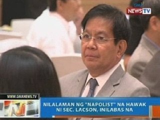 NTG: Nilalaman ng 'Napolist' na hawak ni Sec. Lacson, inilabas na