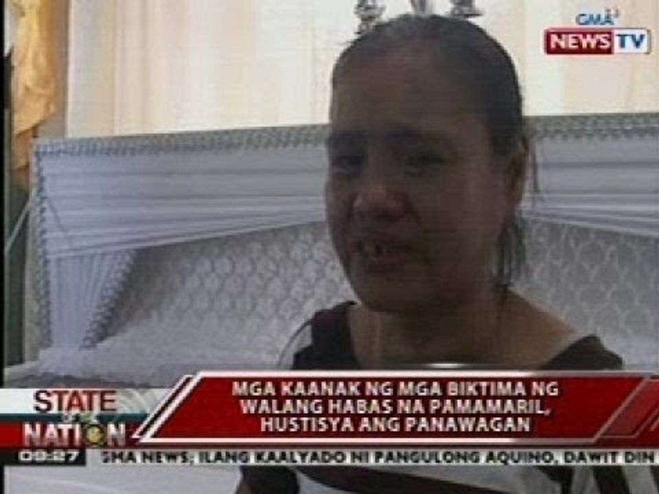 SONA: Mga kaanak ng mga biktima ng walang habas na pamamaril, hustisya ang panawagan