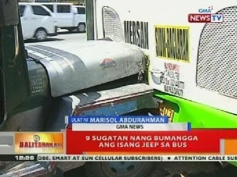 BT: 9 sugatan nang bumangga ang isang jeep sa bus