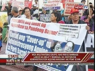 Mga militanteng grupo, nag-noise barrage laban sa anila'y mabagal na aksyon kaugnay sa PDAF scam