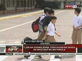 QRT: 1,299 na eskwelahan, pinayagan ng DepEd na magtaas ng matrikula