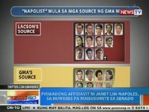 NTG: Pirmadong affidavit ni Napoles, sa Huwebes pa maisusumite sa Senado