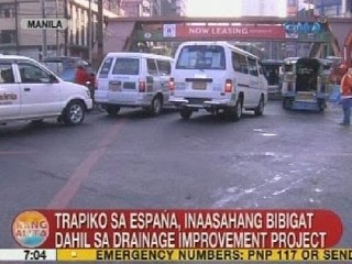 UB: Traffic sa España, inaasahang bibigat dahil sa drainage improvement project