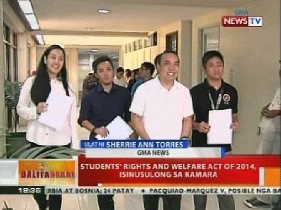 BT: Students' rights and welfare ACT of 2014, isinulong sa Kamara