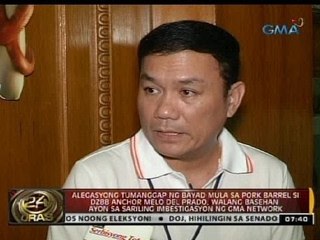 Alegasyong tumanggap ng bayad mula sa pork barrel si Melo Del Prado, walang basehan