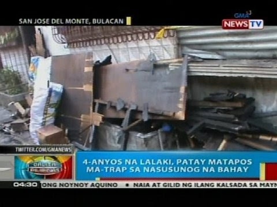 BP: 4-anyos na lalaki, patay matapos ma-trap sa nasusunog na bahay sa Bulacan