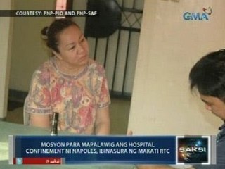 Saksi: Mosyon para mapalawig ang   hospital confinement ni Napoles,   ibinasura ng Makati RTC