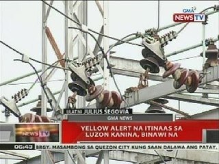 QRT: Yellow alert na itinaas sa Luzon kanina, binawi na