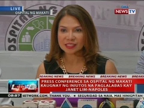 Press conference sa Ospital ng Makati kaugnay ng iniutos na paglalabas kay Janet Lim-Napoles