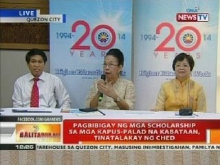 Pagbibigay ng mga scholarship sa mga kapus-palad na kabataan, tinatalakay ng CHED