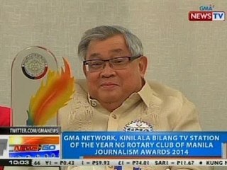 NTG: GMA Network, kinilala sa Rotary Club of Manila Journalism Awards 2014