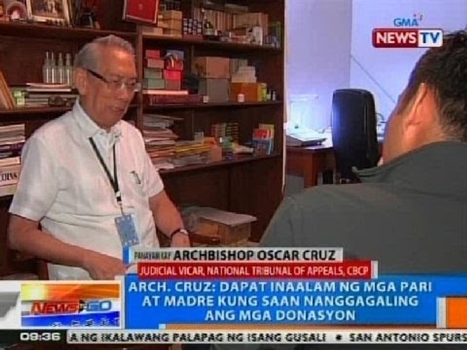 NTG: Archbishop Cruz: Dapat isoli ni Msgr. Ramirez ang donasyon mula kay Napoles