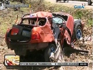 Apat, patay sa karambola ng kotse at dalawang tricycle
