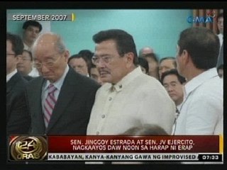 Jinggoy, sumama raw ang loob kay JV sa pagpabor na idemanda siya ng plunder