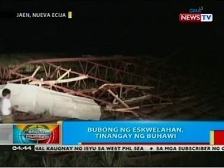 BP:  Bubong ng eskwelahan sa Jaen, Nu eva Ecija, tinangay ng buhawi