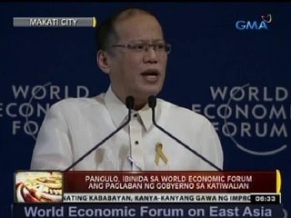 Pangulo, ibinida sa World Economic Forum ang paglaban ng gobyerno sa katiwalian